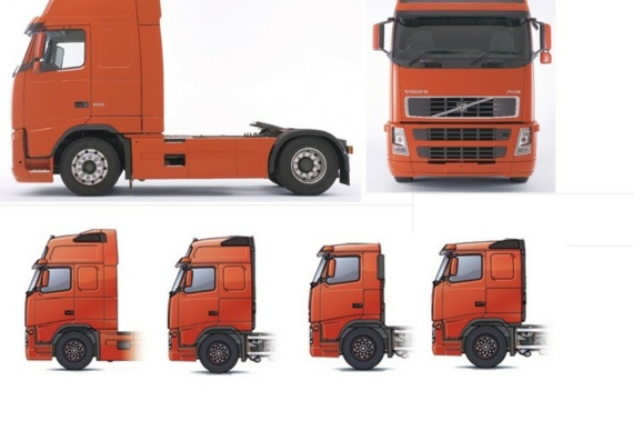 Volvo FH facelift чертежи (рисунки) грузовика